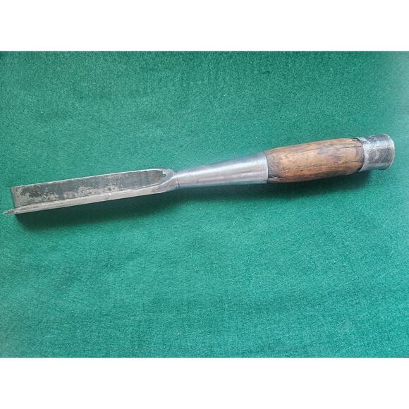 Antique 1" GI MIX & Co CORNER SOCKET CHISEL No 1 EX timber framing tool - Picture 1 of 10